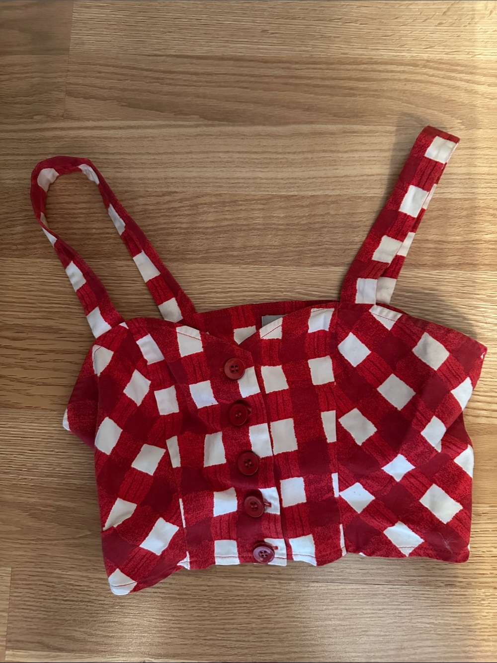 ASOS Red and White Gingham Top